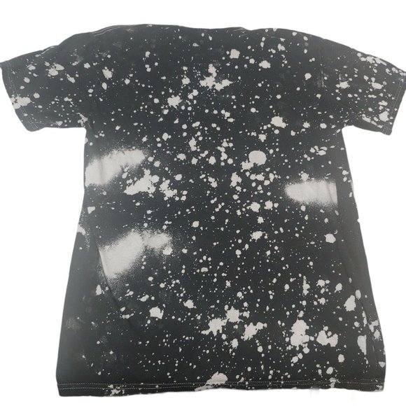 The Rolling Stones Mens S Bleach Dye T Shirt Black Logo Rock n Roll Music Band - Picture 4 of 5